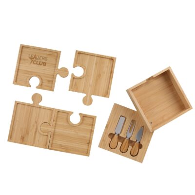 Bamboo Puzzle Cheese Board Set-1