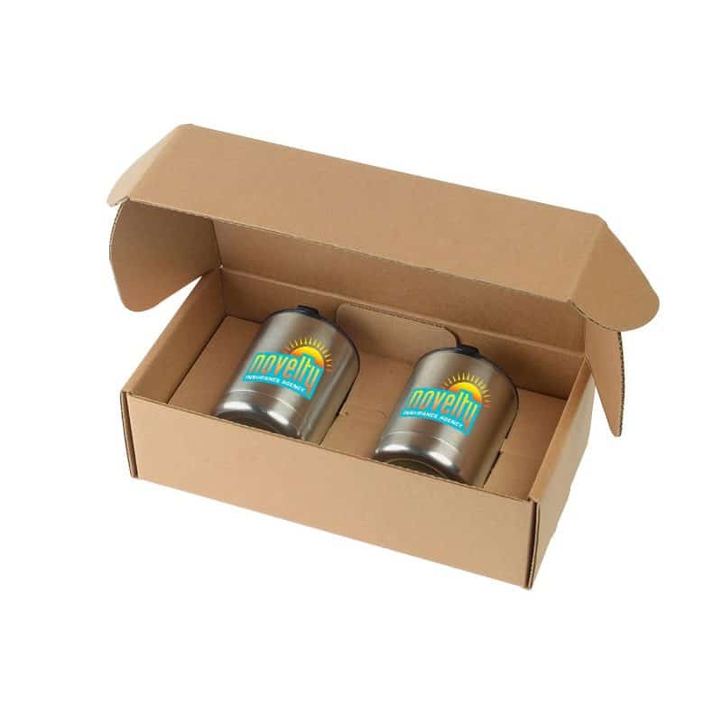 10 Oz. Stainless Steel Low Ball Glasses Gift Box Set - 5
