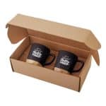 11 Oz. Ceramic Mugs w/Removable Bamboo Coaster Gift Set - 6
