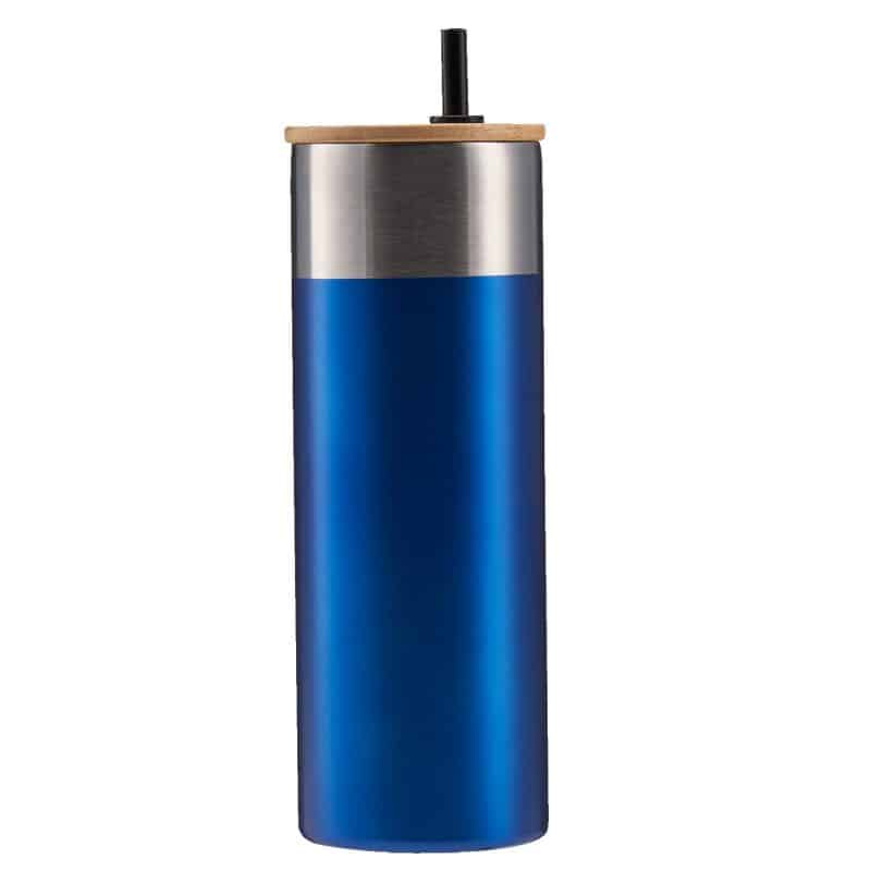 20 Oz. Stainless Steel Tumbler w/Bamboo Lid & Straw - 1