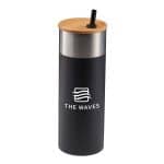 20 Oz. Stainless Steel Tumbler w/Bamboo Lid & Straw - 2