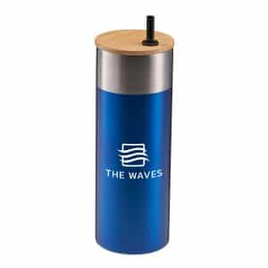 20 Oz. Stainless Steel Tumbler w/Bamboo Lid & Straw