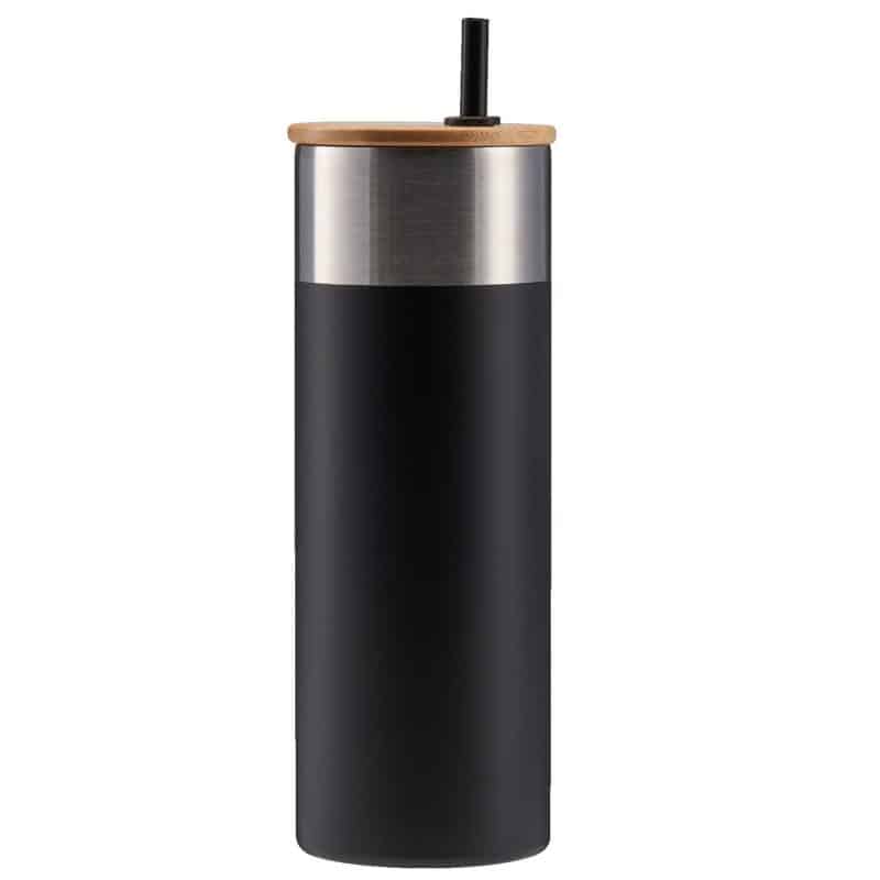 20 Oz. Stainless Steel Tumbler w/Bamboo Lid & Straw - 4