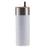 20 Oz. Stainless Steel Tumbler w/Bamboo Lid & Straw - 5
