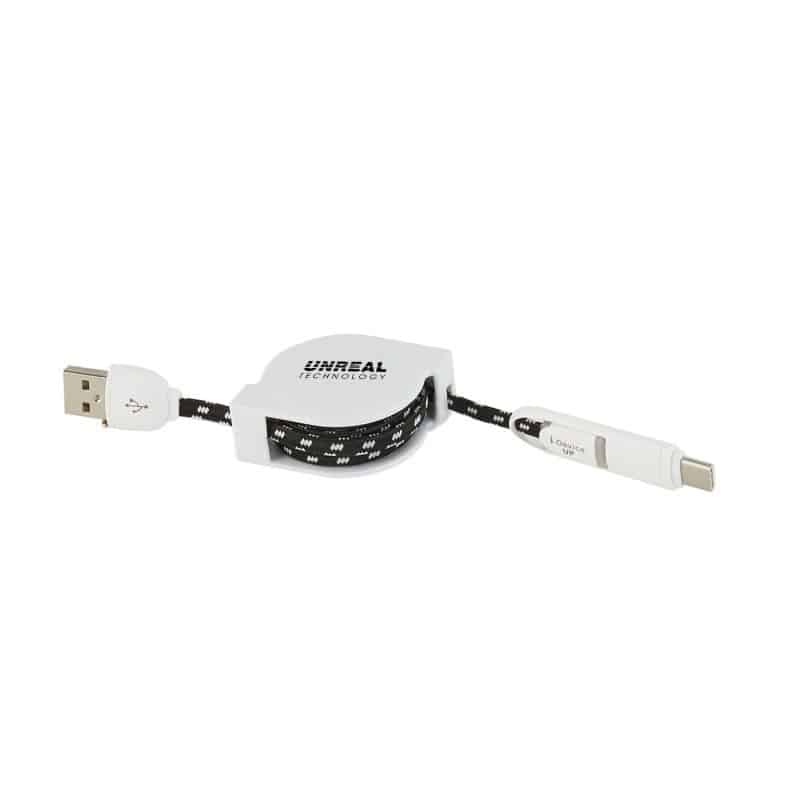 3-in-1 Retractable Fabric Charge-It™ Cable - 5