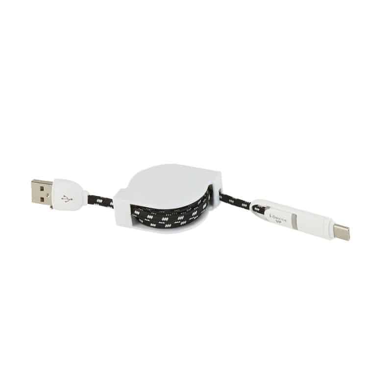 3-in-1 Retractable Fabric Charge-It™ Cable - 6