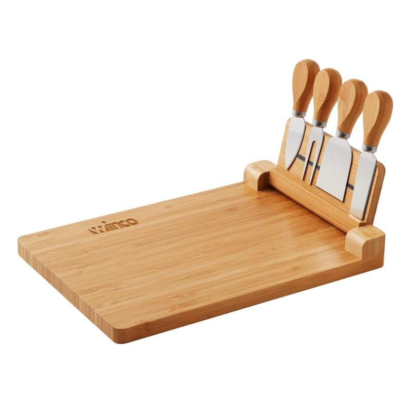 5-Piece Magnetic Bamboo Cheese Board Set - 5