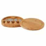 5-Piece Swivel Top Bamboo Cheese Board Set - 7