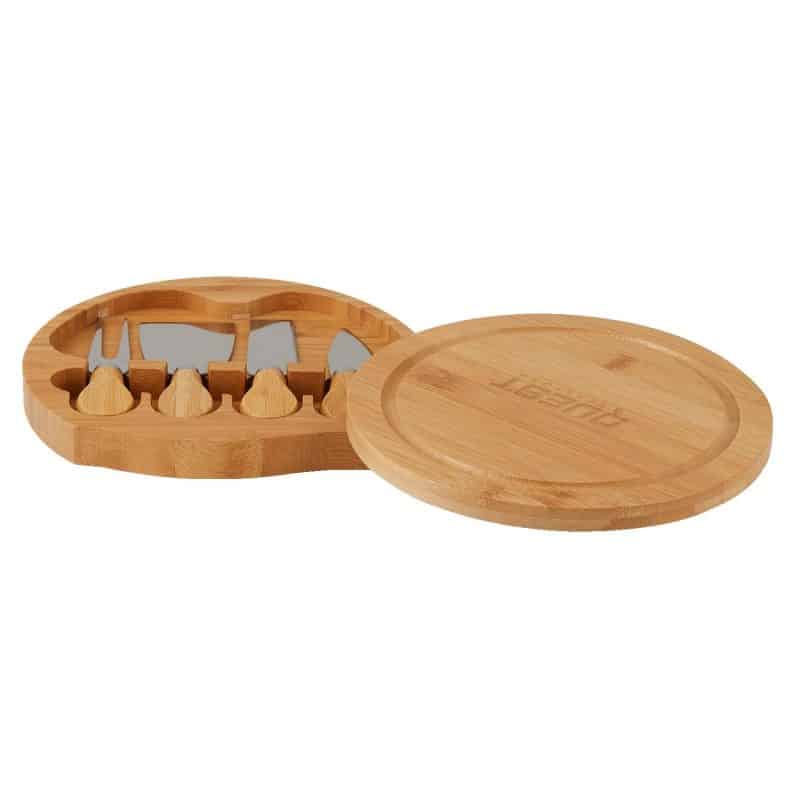 5-Piece Swivel Top Bamboo Cheese Board Set - 7