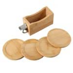 Bamboo Coaster Set w/ Bottle Opener - 1