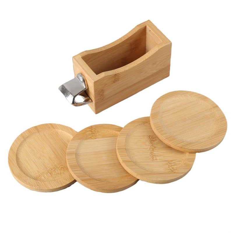 Bamboo Coaster Set w/ Bottle Opener - 1