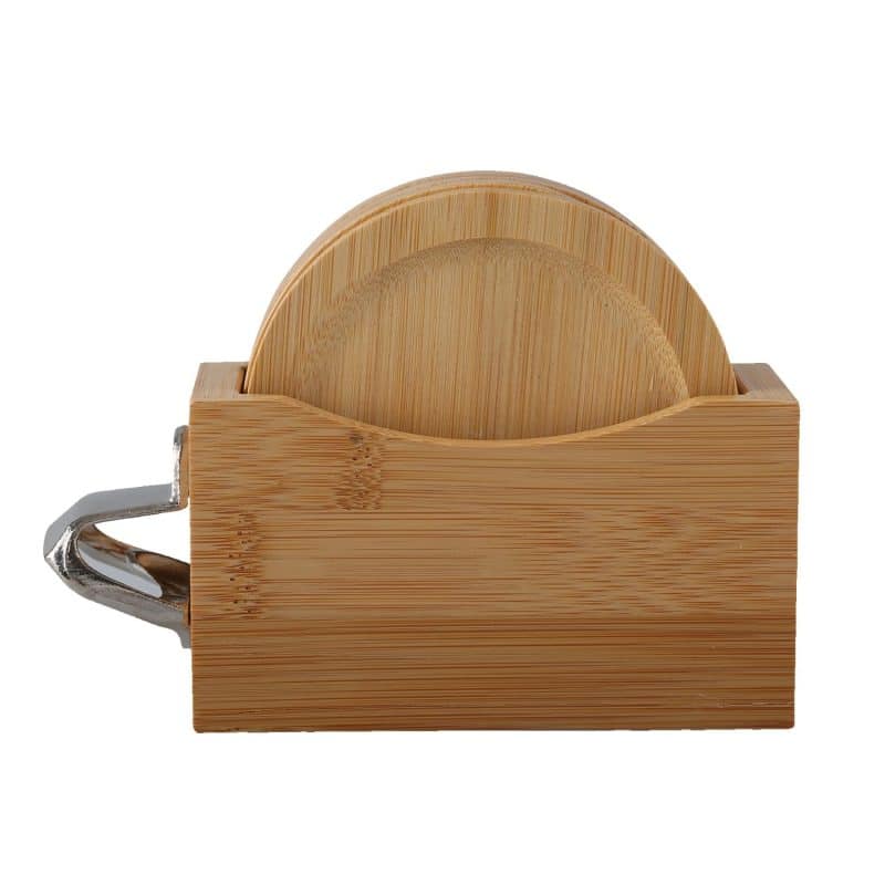 Bamboo Coaster Set w/ Bottle Opener - 2