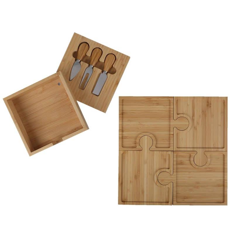 Bamboo Puzzle Cheese Board Set - 5