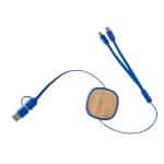 Dual Input 3-IN-1 Bamboo Retractable Cable - 1