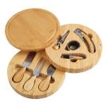 8 Piece Swivel Top Bamboo Cheese Board Set - 1