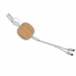 Dual Input 3-IN-1 Bamboo Retractable Cable - 6