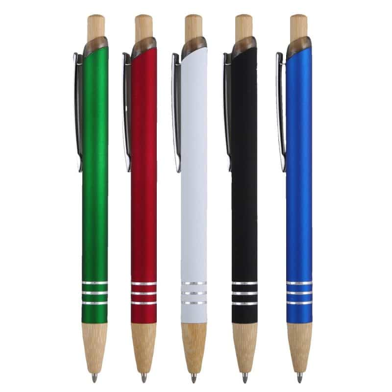 Venosa Velvet-Touch Aluminum Pen w/Bamboo Accents - 1