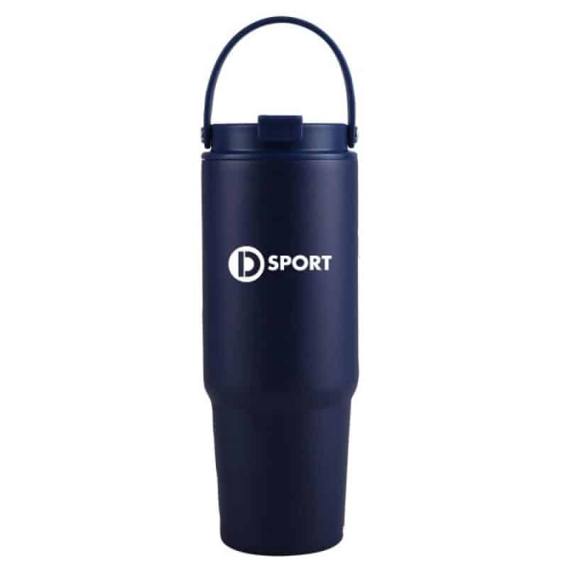 27 Oz. Siam Powder Coated Recycled Stainless Steel Tumbler w/Carrying Handle - 1
