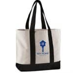 10 Oz. Newport Cotton Canvas Striped Tote Bag - 2