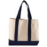 10 Oz. Newport Cotton Canvas Striped Tote Bag - 7