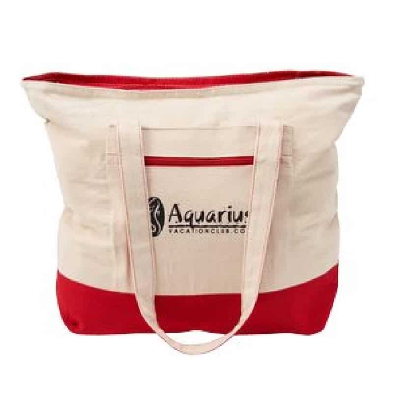 12 Oz. Cotton Canvas Zippered Tote Bag