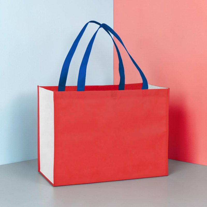 Color Combination Non-Woven Shopping Tote Bag - 1