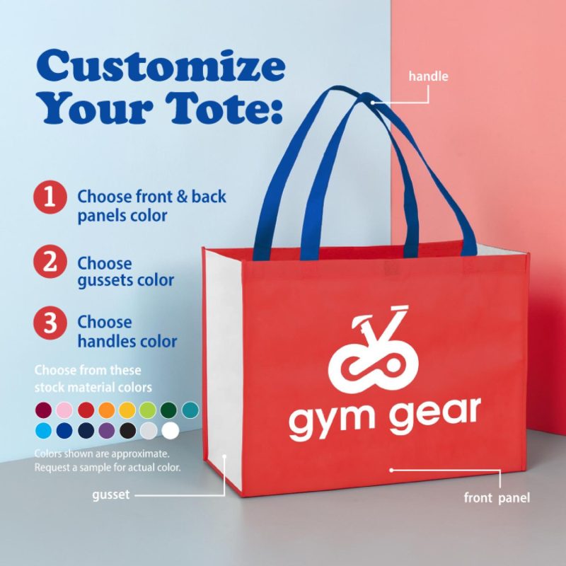 Color Combination Non-Woven Shopping Tote Bag - 2