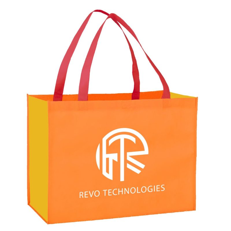 Color Combination Non-Woven Shopping Tote Bag - 3