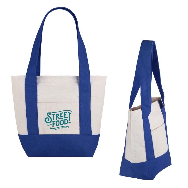Small TJ Cotton Canvas Zippered Tote - 4