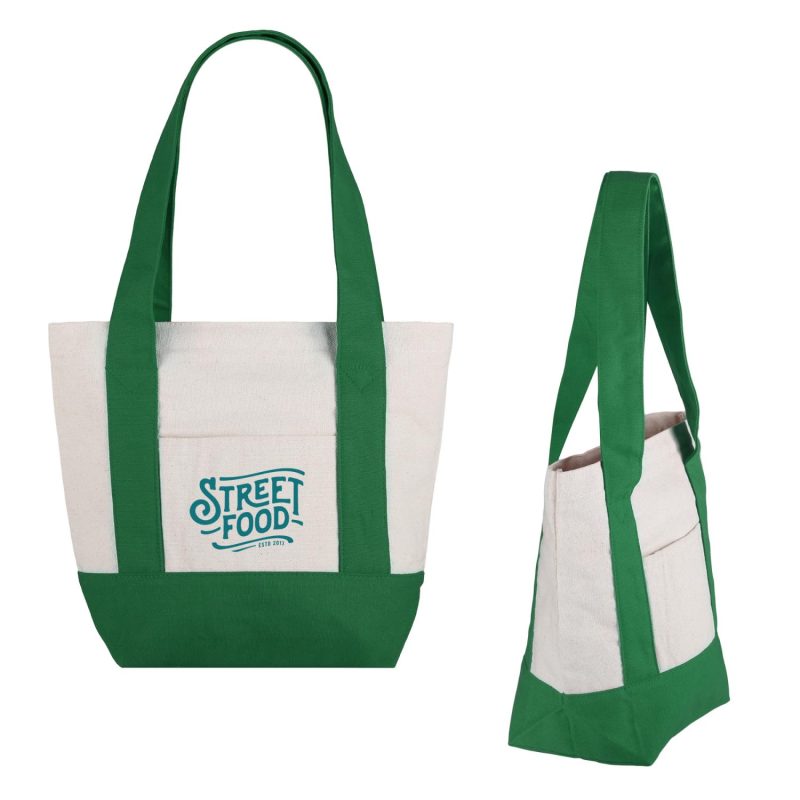Small TJ Cotton Canvas Zippered Tote - 6