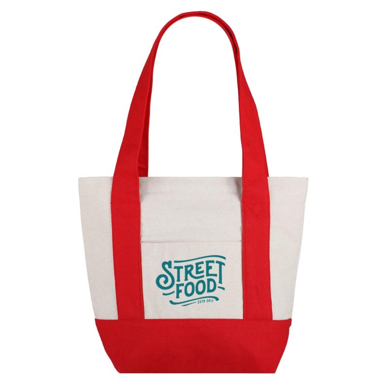 Small TJ Cotton Canvas Zippered Tote - 9