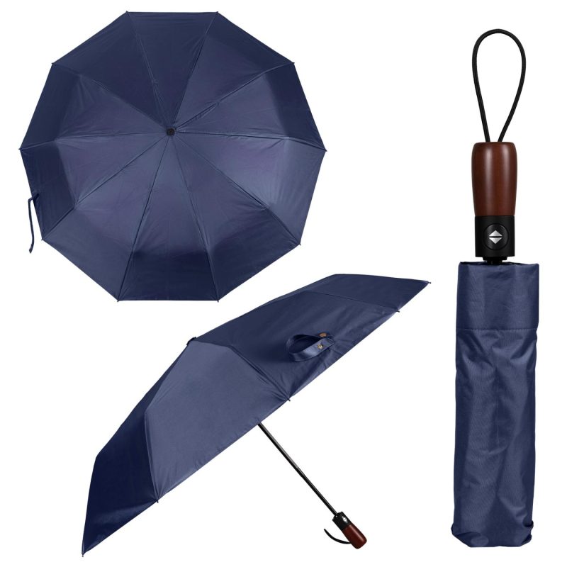 40'' Arc Gem Wooden Handle Automatic Umbrella - 4